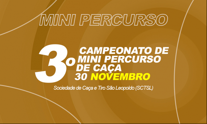 PROVA REALIZADA - 3º Campeonato de Mini Percurso de Caça - 30/11